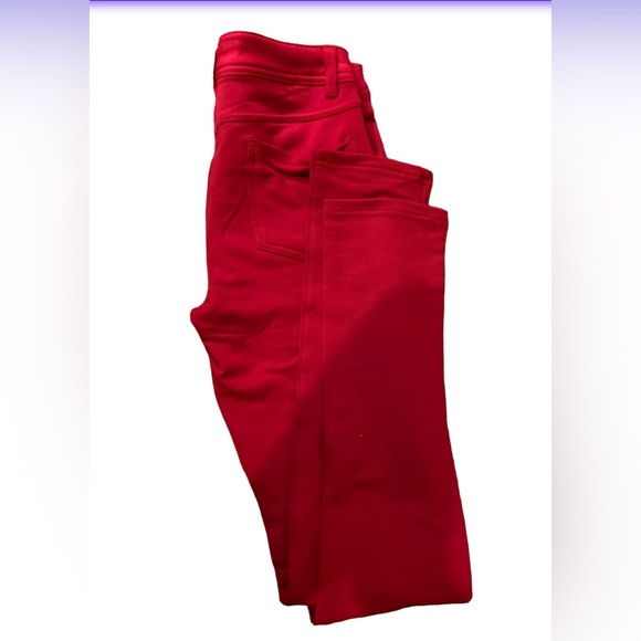Pop Looks brand Red French Terry Jeggings - Picture 2 of 4